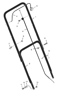 Handle Assembly Diagram and Parts List for 20101X78A 1997 Briggs and Stratton Lawn Mower